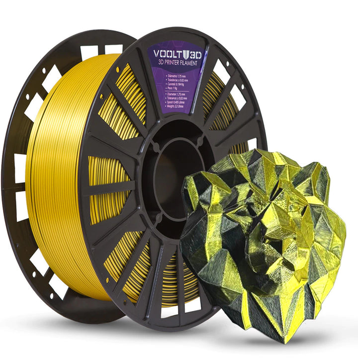 Filamento PLA DUO 1 kg - Dourado e Preto
