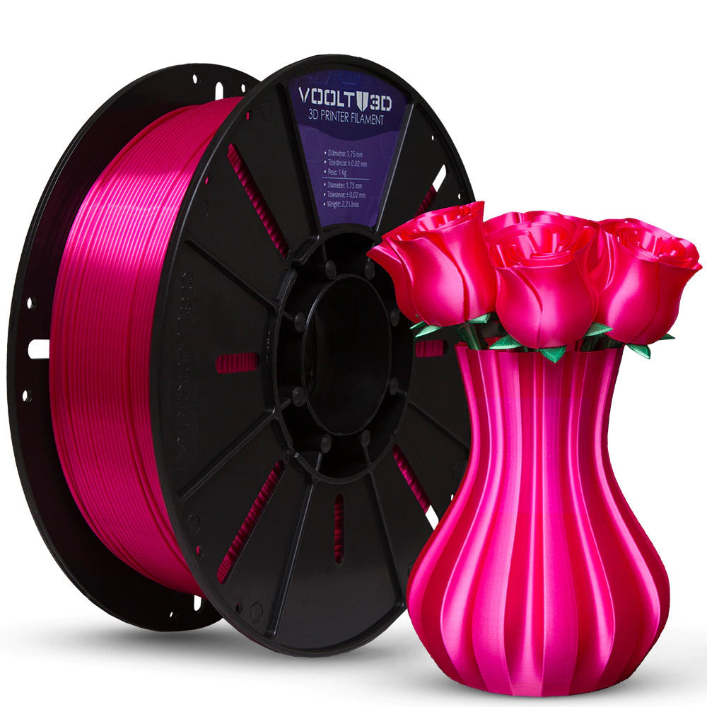 Filamento PLA Silk 1 kg - Rosa Choque
