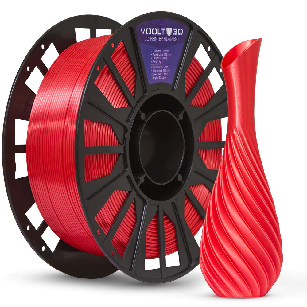 Filamento PLA Silk 1 kg - Vermelho